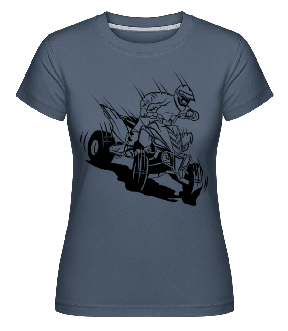 Conducteur De Quad Comic -  T-shirt Shirtinator femme - Bleu denim - Devant