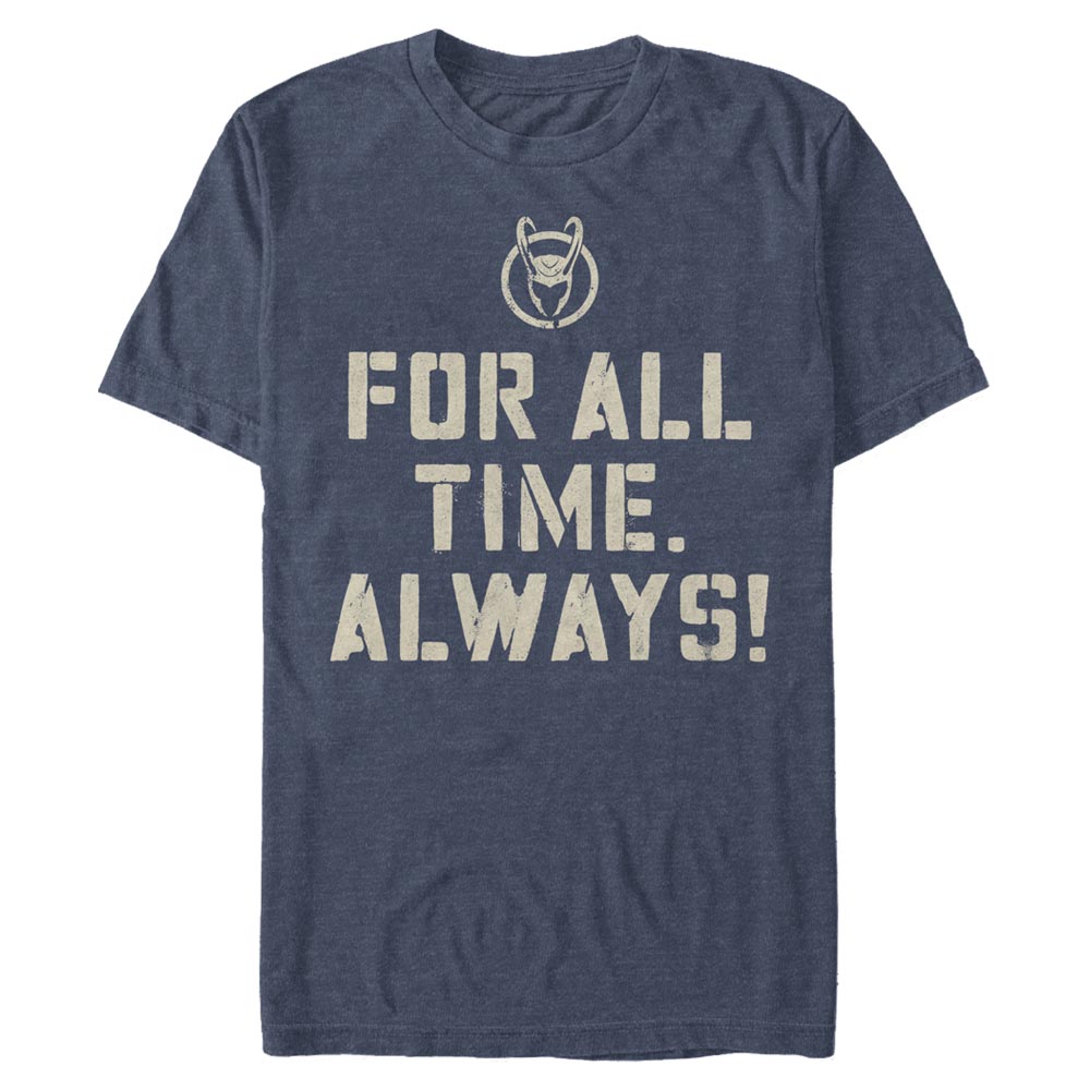 Marvel - Loki - Text For All Time Always - Männer T-Shirt - Marine meliert - Vorne