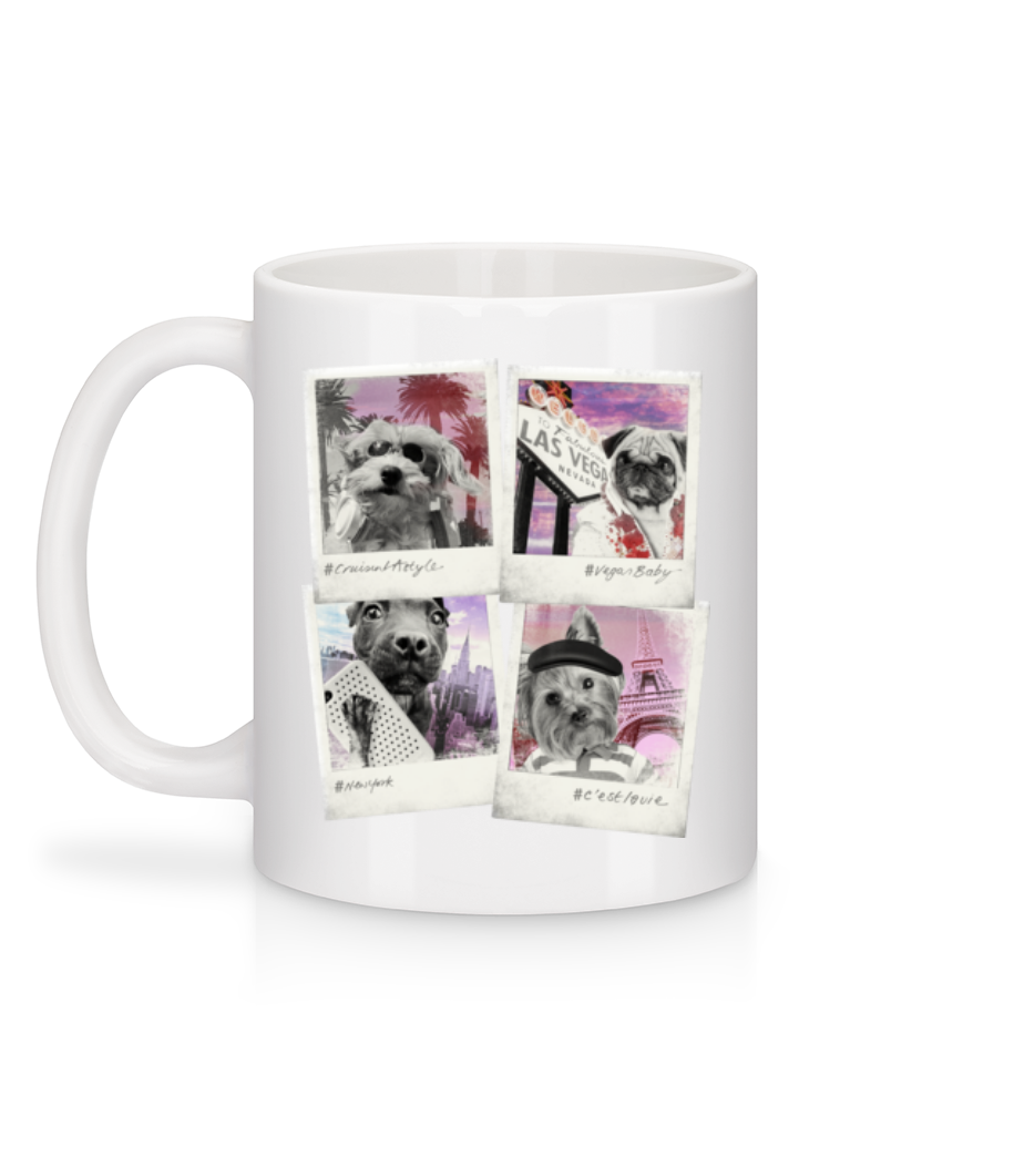 Polaroids Chien - Mug en céramique blanc - Blanc - Derrière