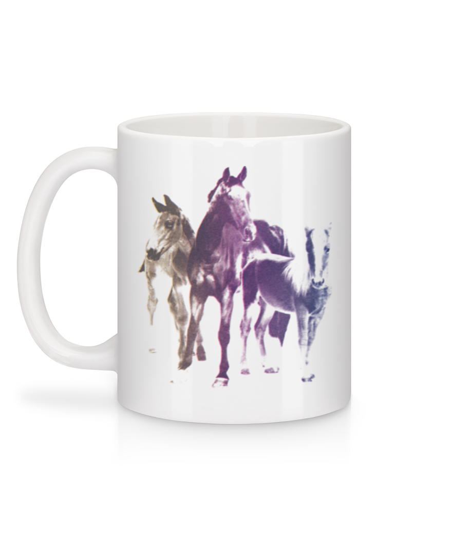 Chevaux Polaroid - Mug en céramique blanc - Blanc - Derrière