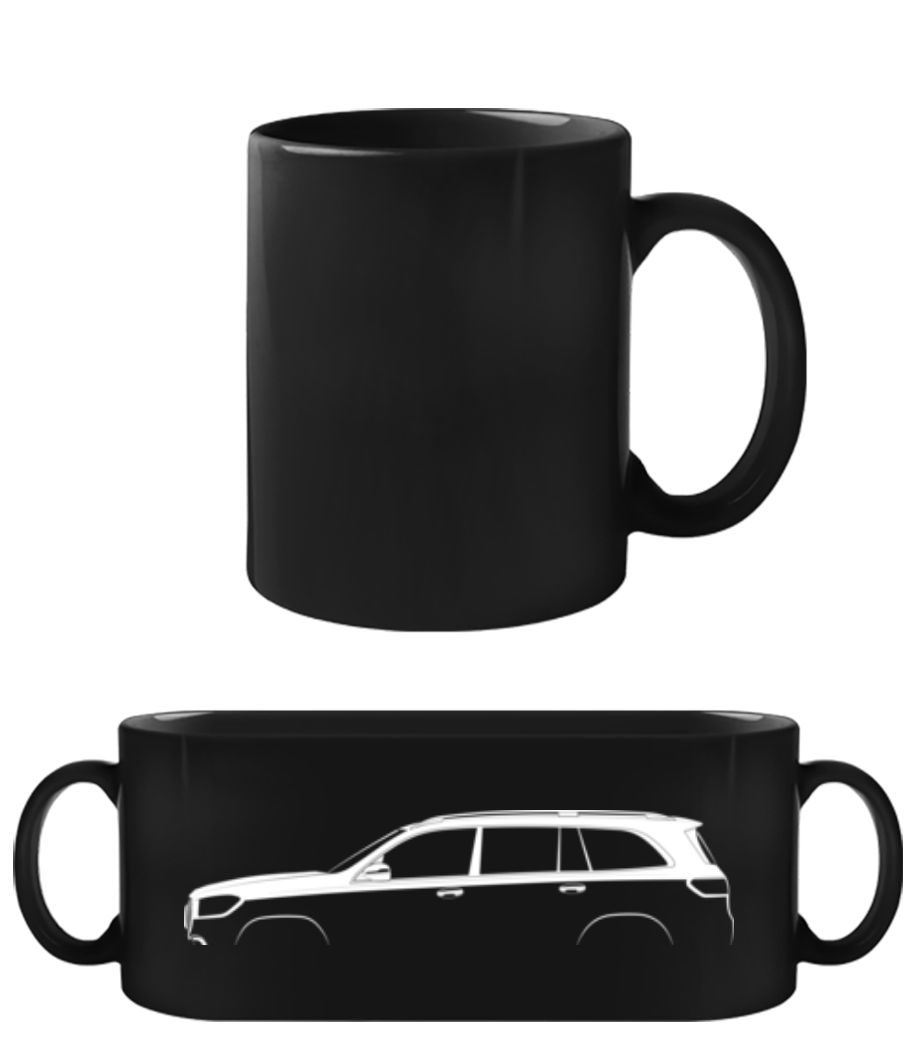 'Mercedes-Benz GLS AMG X167' Silhouette · Schwarze Tasse