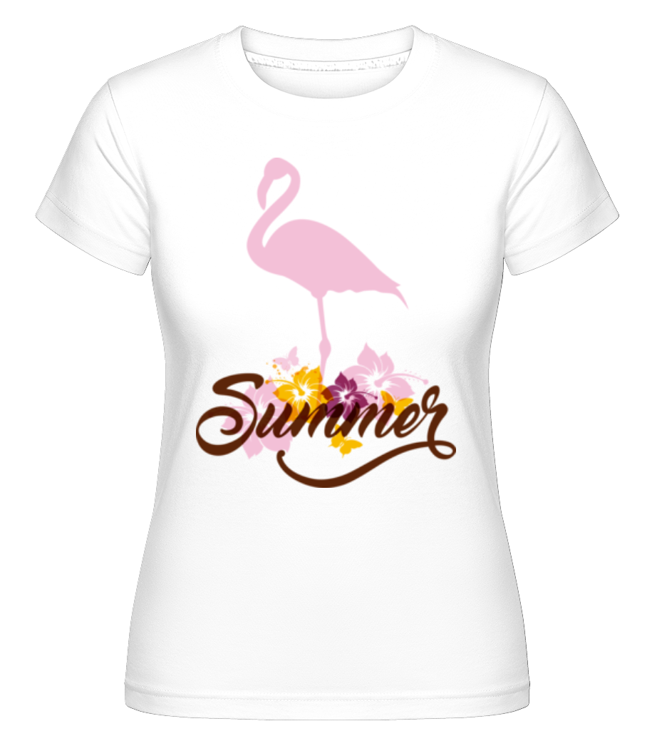 Aperçu: Summer Flamingo -  T-shirt Shirtinator femme - Blanc - Devant