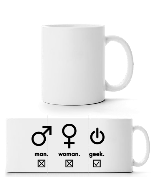 Man Woman Geek Symbols · Mug panorama
