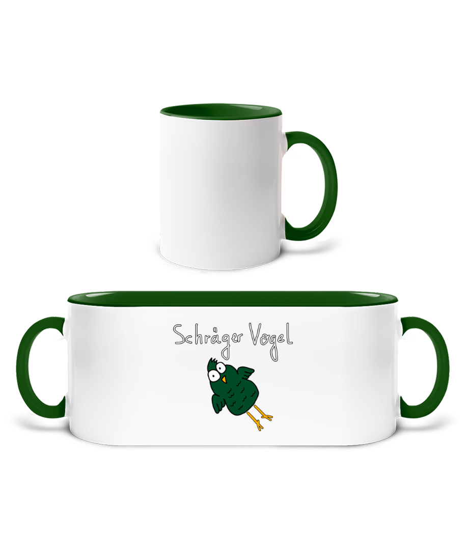 Schräger Vogel · Tasse zweifarbig