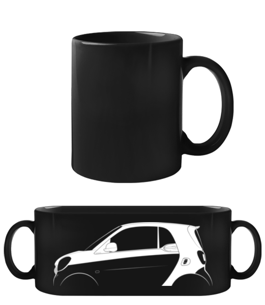 'Smart Fortwo (C453)' Silhouette - Tasse Noire - Noir - Devant