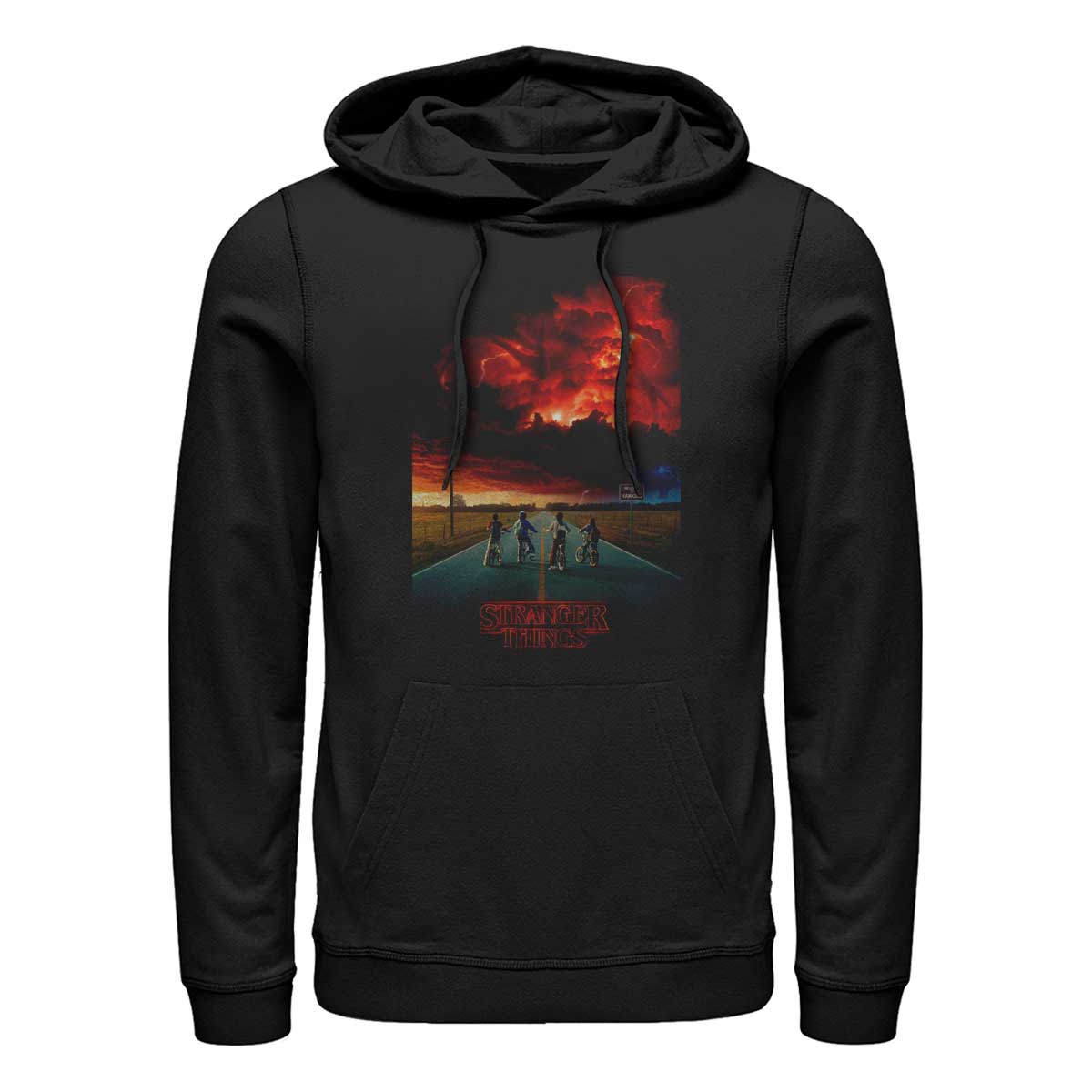 Aperçu: Netflix - Stranger Things - Skupina Demogorgon Cloud Poster - Unisex Sweat à capuche - Noir - Devant