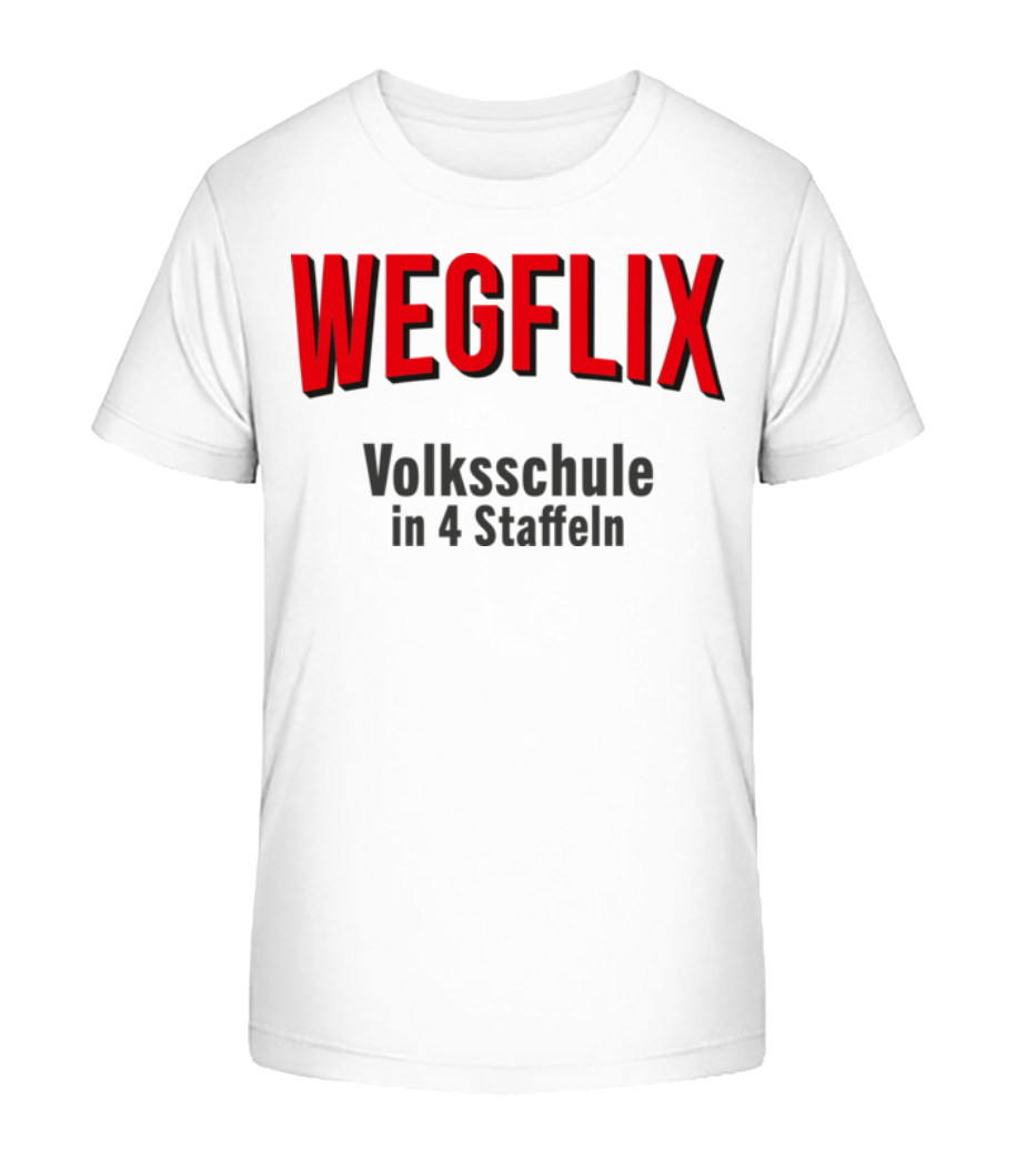 Wegflix Volksschule In 4 Saffeln · Kinder Bio T-Shirt Stanley Stella 2.0
