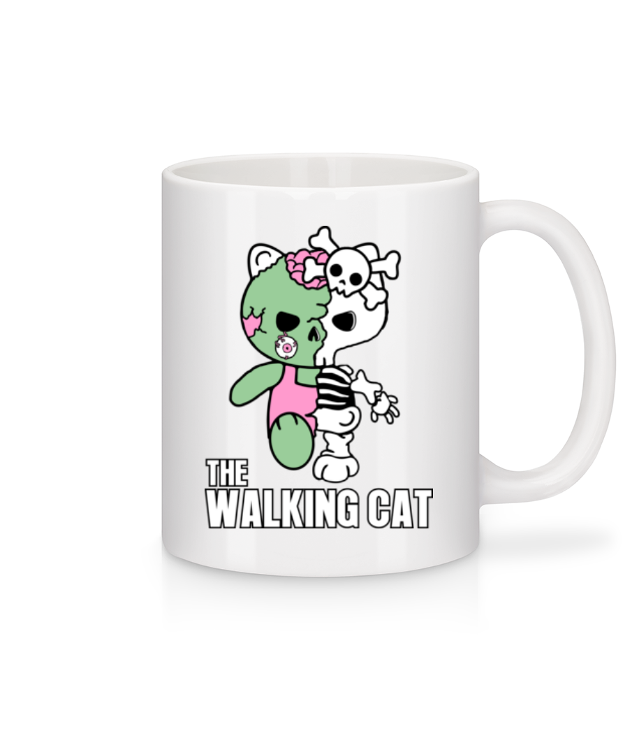 Náhľad: The Walking Cat - Keramický hrnček - Biela - Predné