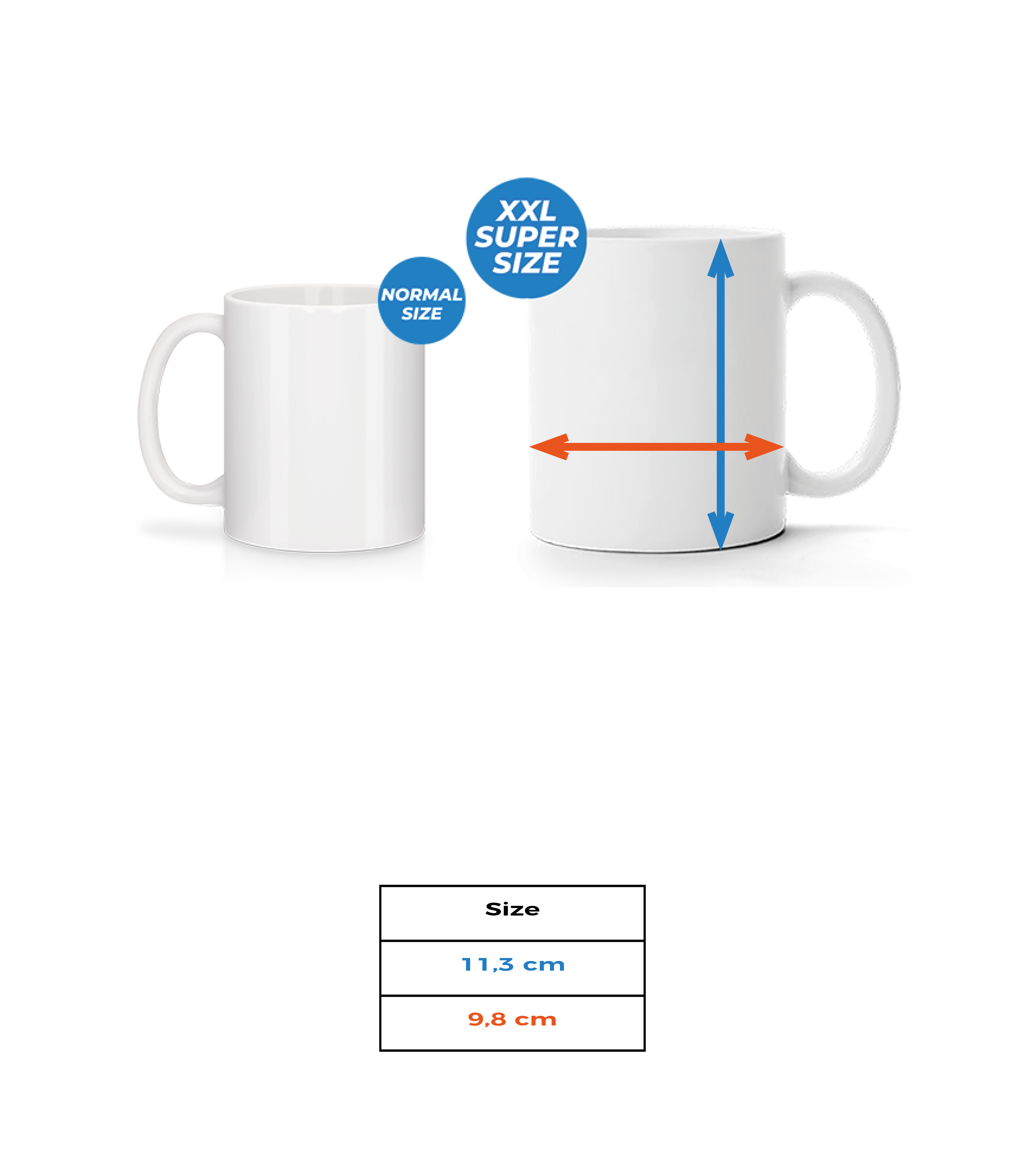 Aperçu: I Like Big Cups - Grande Tasse - Tableau des tailles