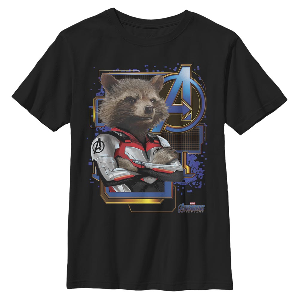 Aperçu: Marvel - Avengers Endgame - Rocket Space Raccon - Enfant T-shirt - Noir - Devant