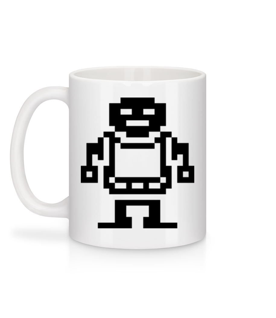 Aperçu: Pixel Robots Black - Mug en céramique blanc - Blanc - Derrière