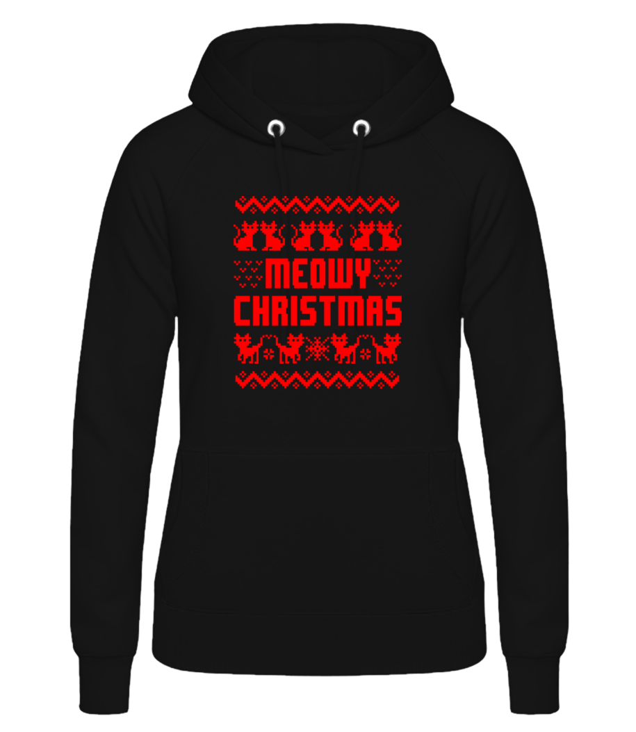Meowy Christmas · Sweat à capuche basique pour femme