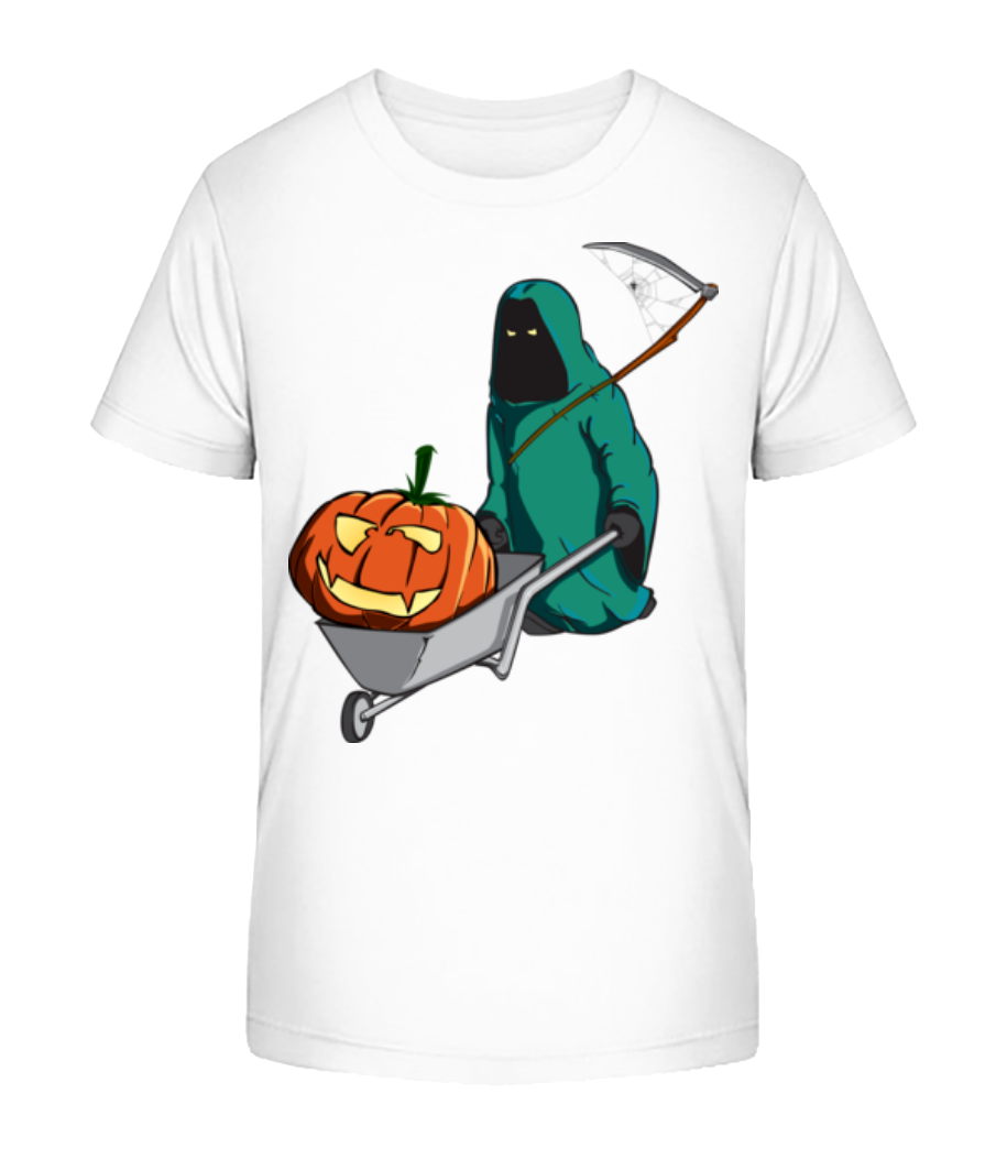Aperçu: Faucheuse D'Halloween - T-shirt bio Enfant Stanley Stella 2.0 - Blanc - Devant