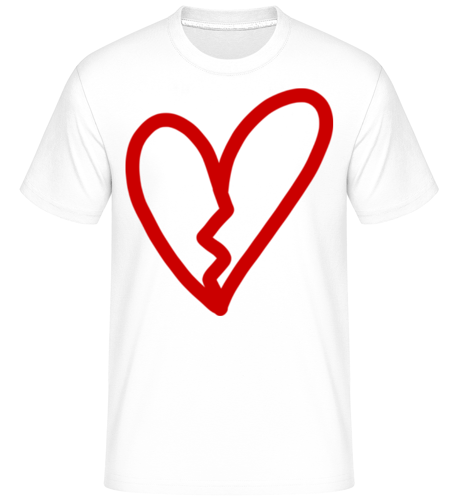 Aperçu: Broken Heart -  T-Shirt Shirtinator homme - Blanc - Devant