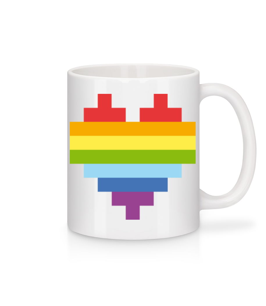 Rainbow Heart · Mug en céramique blanc