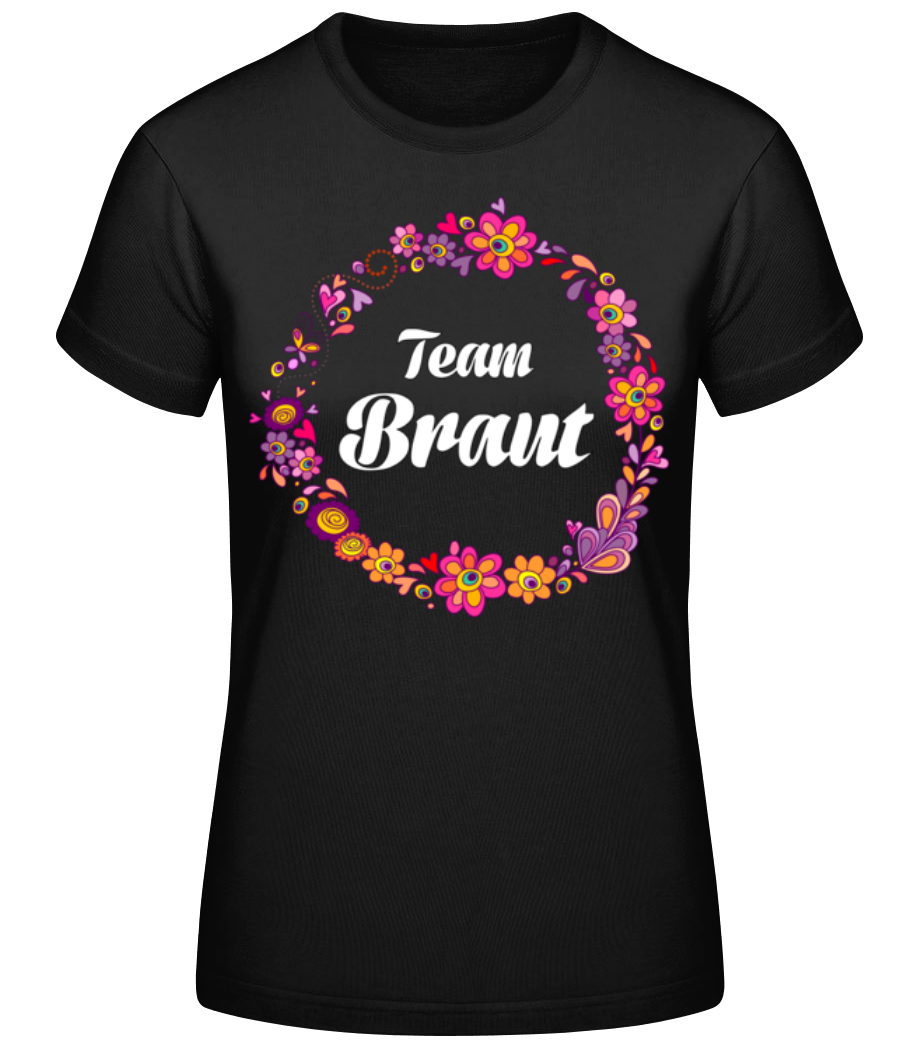 JGA Team Braut Blumenkranz · Frauen Basic T-Shirt