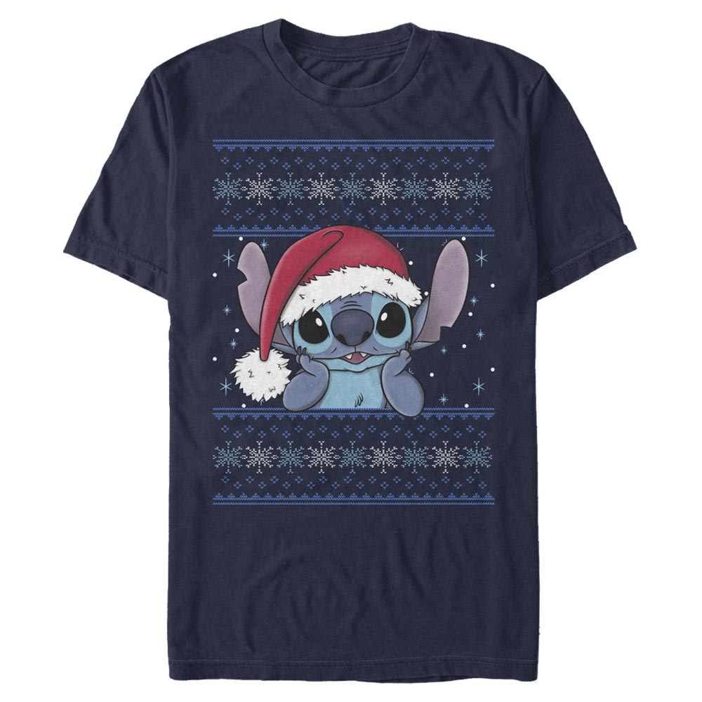 Disney - Lilo & Stitch - Stitch Holiday Wearing Santa Hat - Homme T-shirt