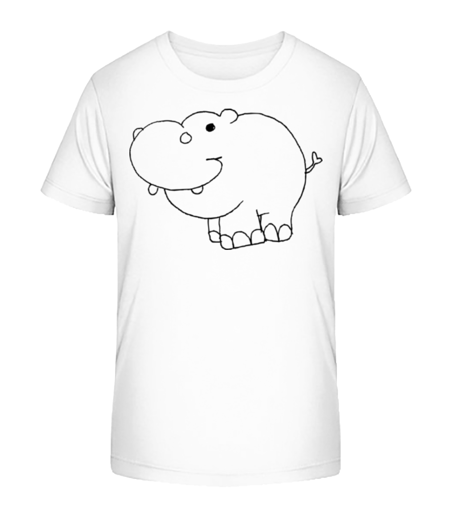 Aperçu: Enfant Comic - Hippopotame - T-shirt bio Enfant Stanley Stella 2.0 - Blanc - Devant