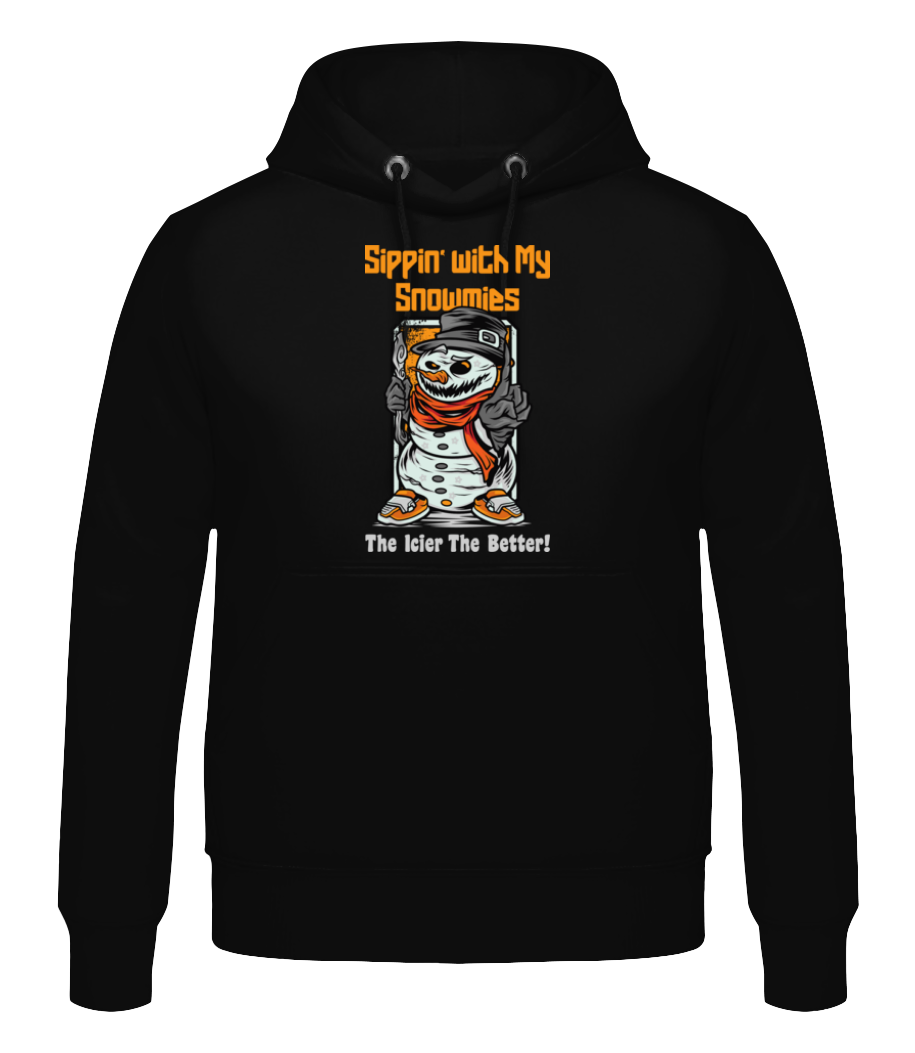 Aperçu: Sippin' With My Snowmies - Sweat à capuche Homme - Noir - Devant