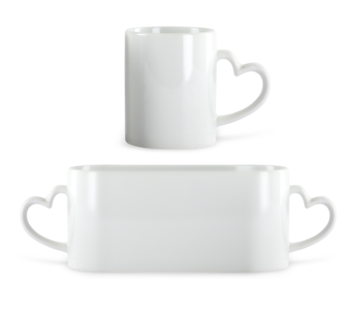 Tasse en forme de coeur - Blanc - Devant