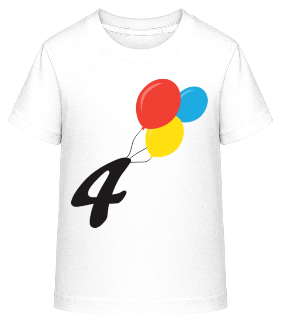 Aperçu: Anniversaire 4 Ballons - T-shirt shirtinator Enfant - Blanc - Devant