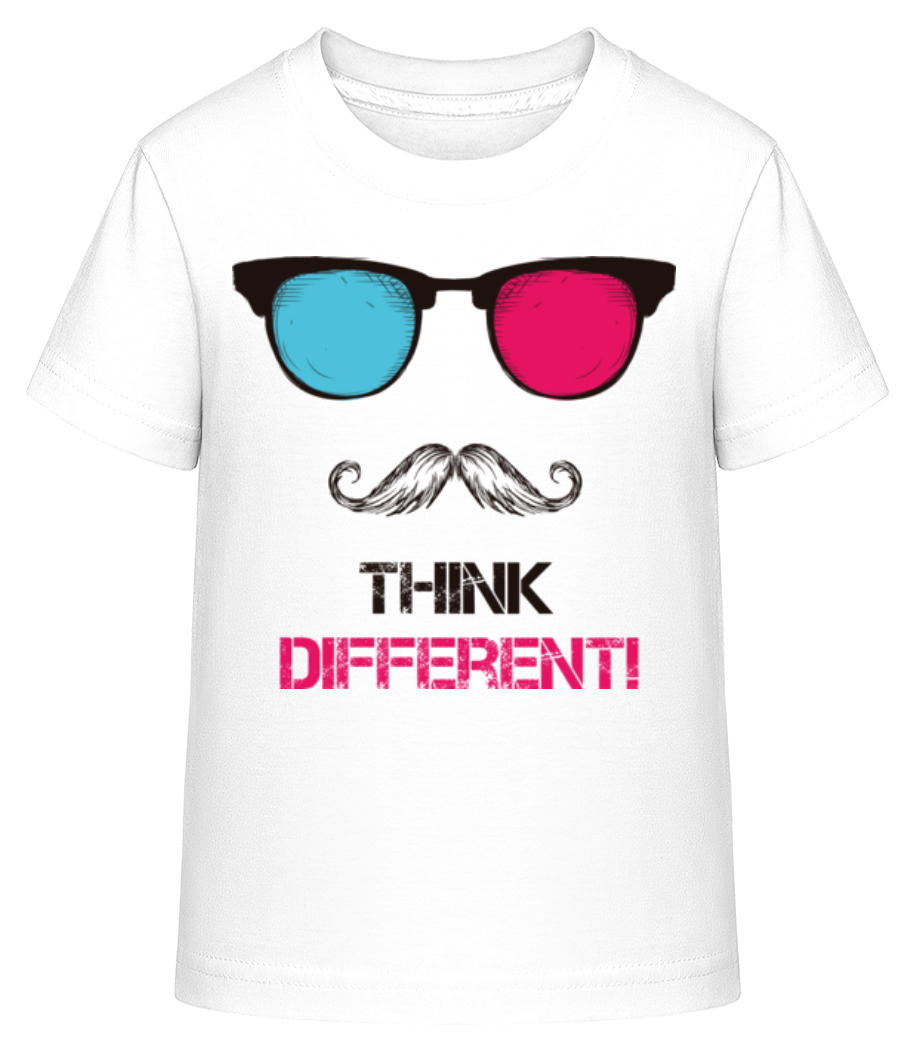Aperçu: Think Different Hipster - T-shirt shirtinator Enfant - Blanc - Devant