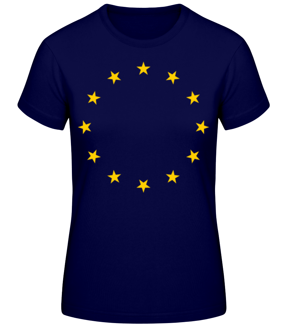 Aperçu: Europe UE Symbole Étoiles - T-shirt standard Femme - Bleu marine - Devant