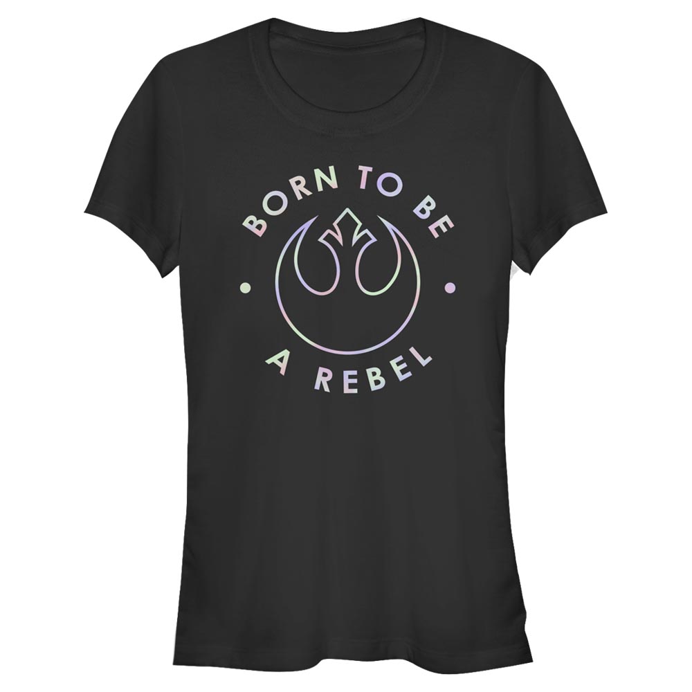 Aperçu: Star Wars - Logo Born To Be A Rebel - Femme T-shirt - Noir - Devant