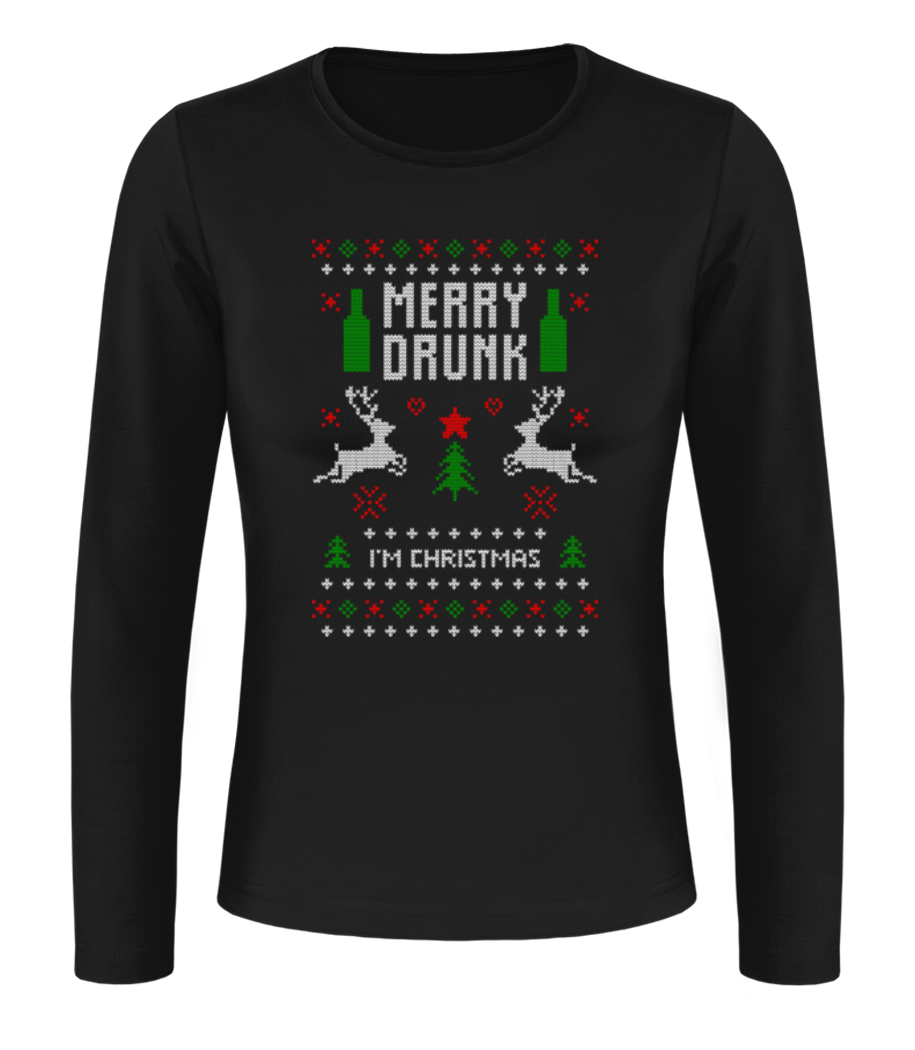 Merry Drunk I Am  Christmas · T-shirt à manches longues standard Femme
