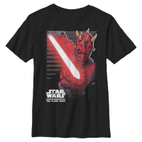 Star Wars - The Clone Wars - Darth Maul Maul Strikes - Kids T-Shirt - Black - Front Star Wars - The Clone Wars - Darth Maul Maul Strikes - Kids T-Shirt - Black - Front