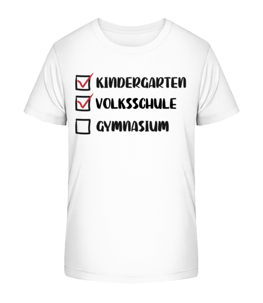 Kindergarten Volksschule Gymnasium · Kinder Bio T-Shirt Stanley Stella 2.0