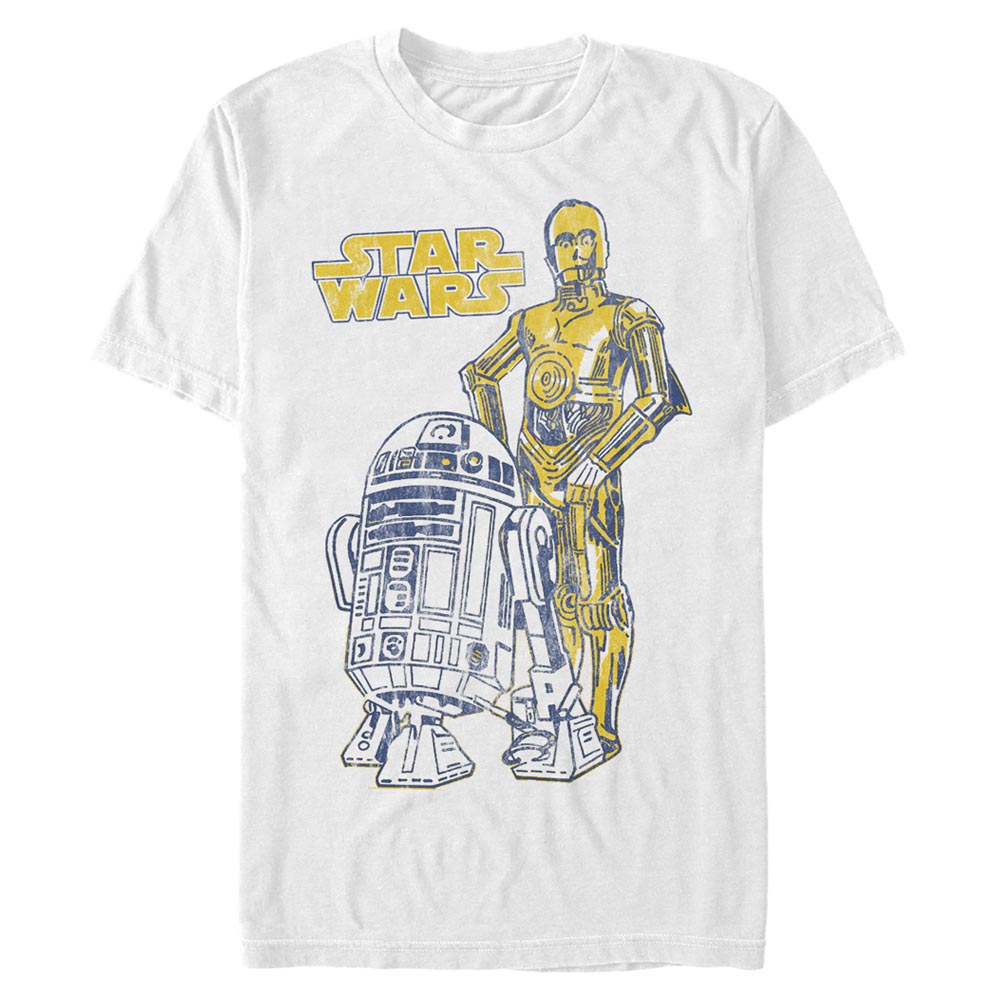 Aperçu: Star Wars - R2-D2 & C-3PO Oversized Droid Friends - Homme T-shirt - Blanc - Devant
