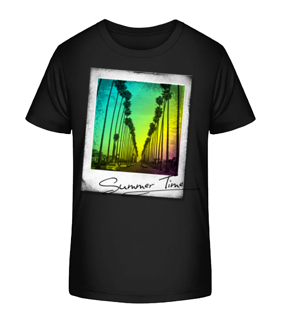 Summer Time - T-shirt bio Enfant Stanley Stella 2.0 - Noir - Devant