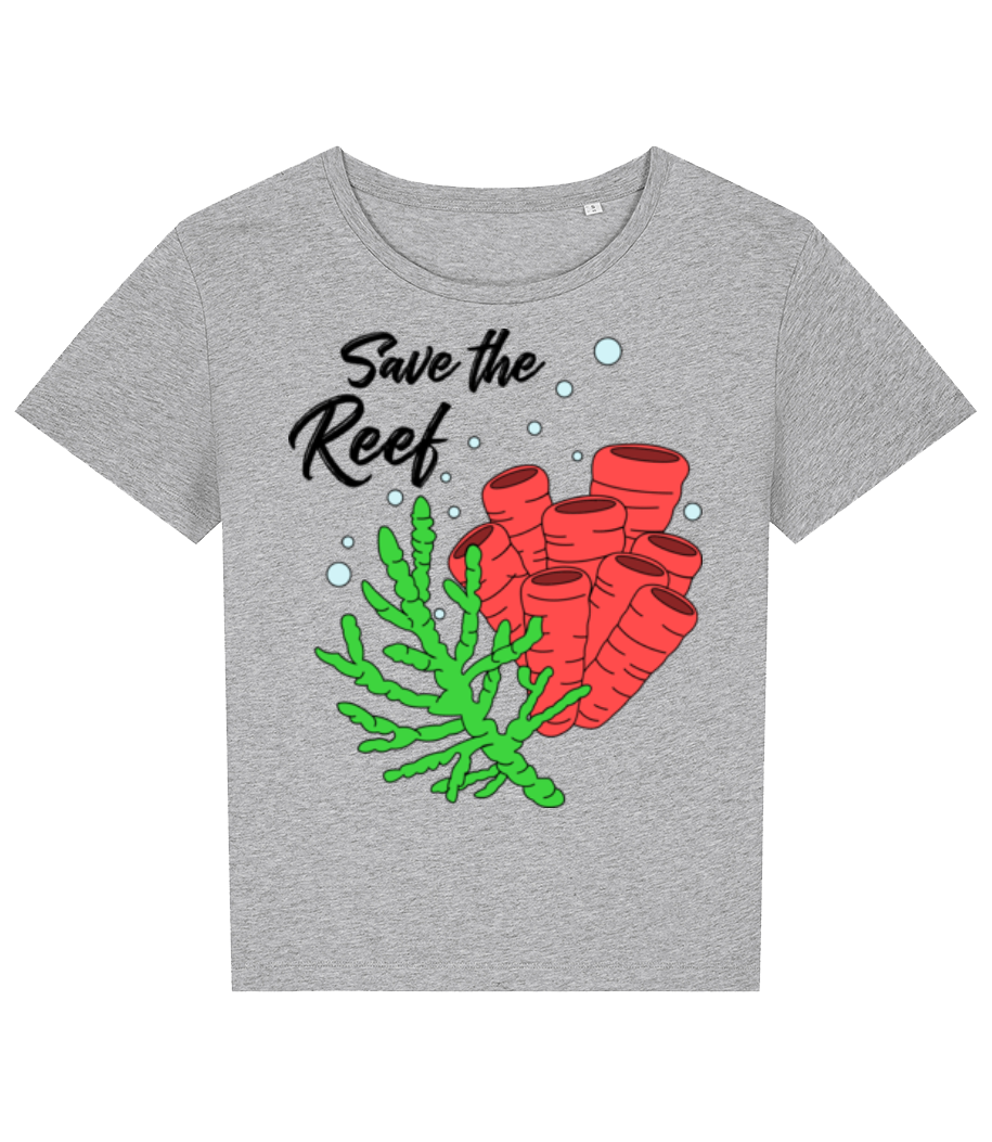 Save The Reef - T-shirt bio Femme Stanley Stella 2.0 - Gris chiné - Devant