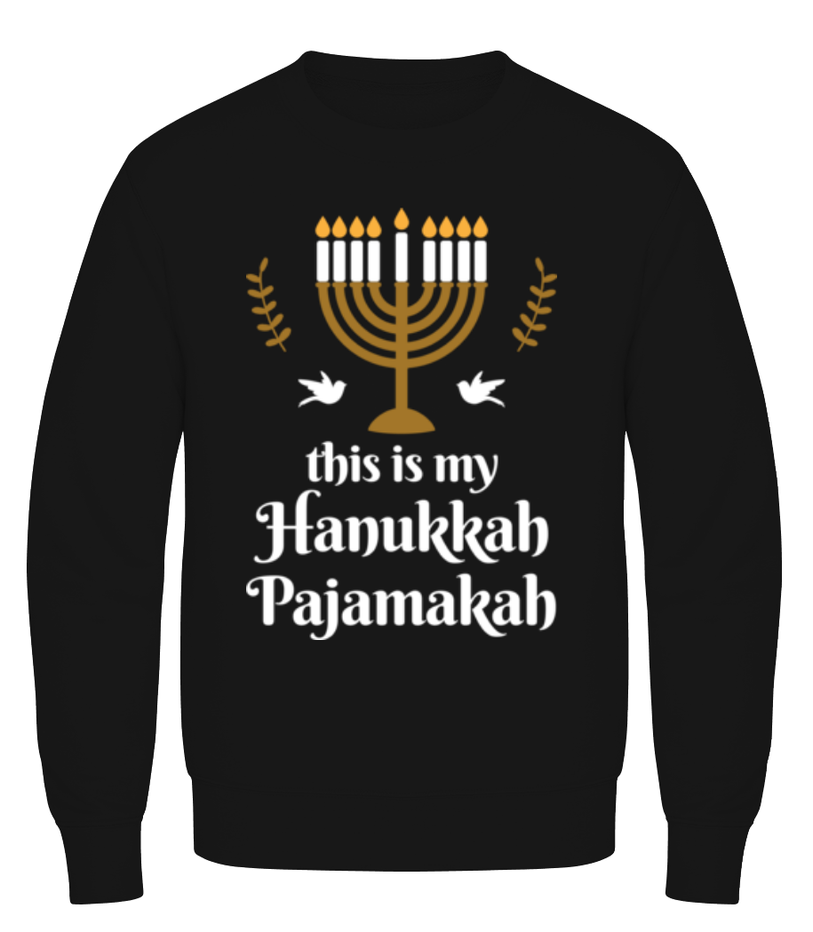 This Is My Hanukkah Pajamakah - Sweatshirt Homme - Noir - Devant