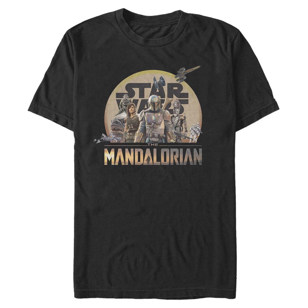 Aperçu: Star Wars - The Mandalorian - Skupina Mandalorian Character Action Pose - Homme T-shirt - Noir - Devant