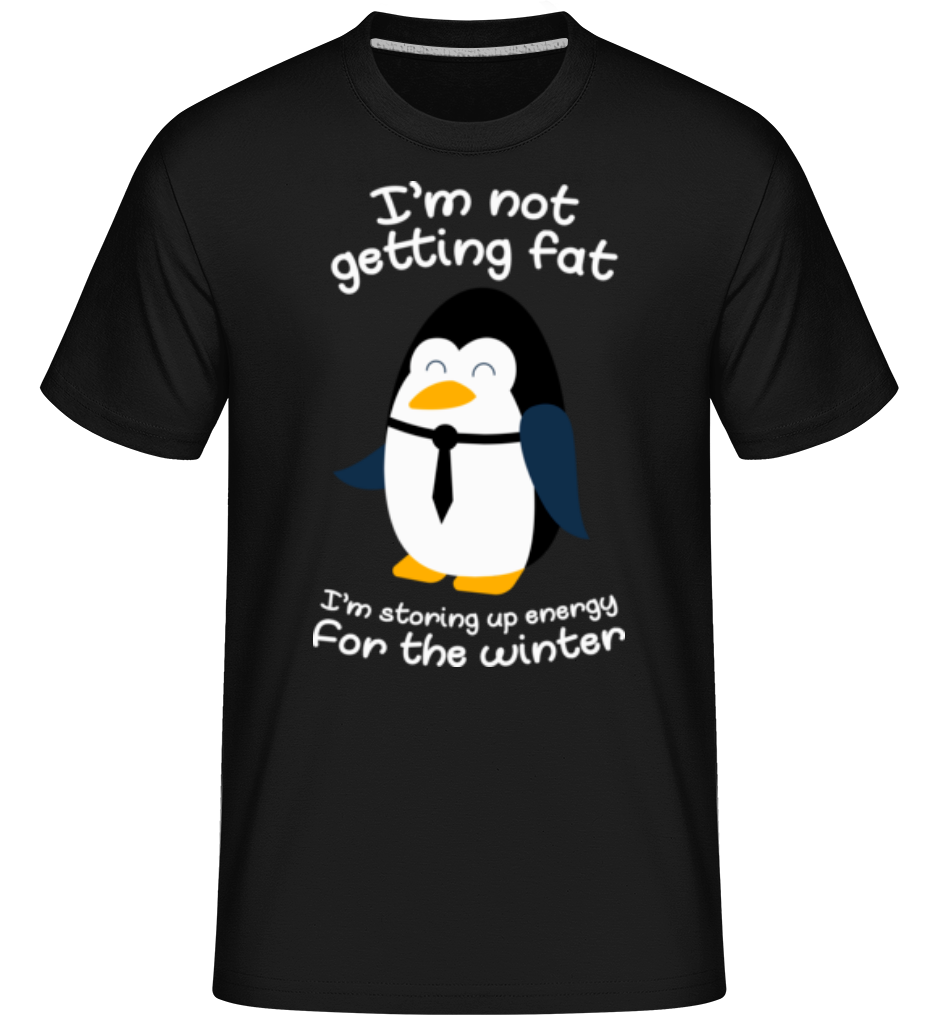 Aperçu: Pinguin Is Not Fat -  T-Shirt Shirtinator homme - Noir - Devant