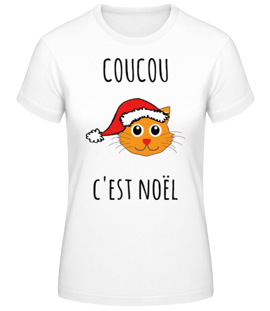Aperçu: Coucou C'est Noël - T-shirt standard Femme - Blanc - Devant