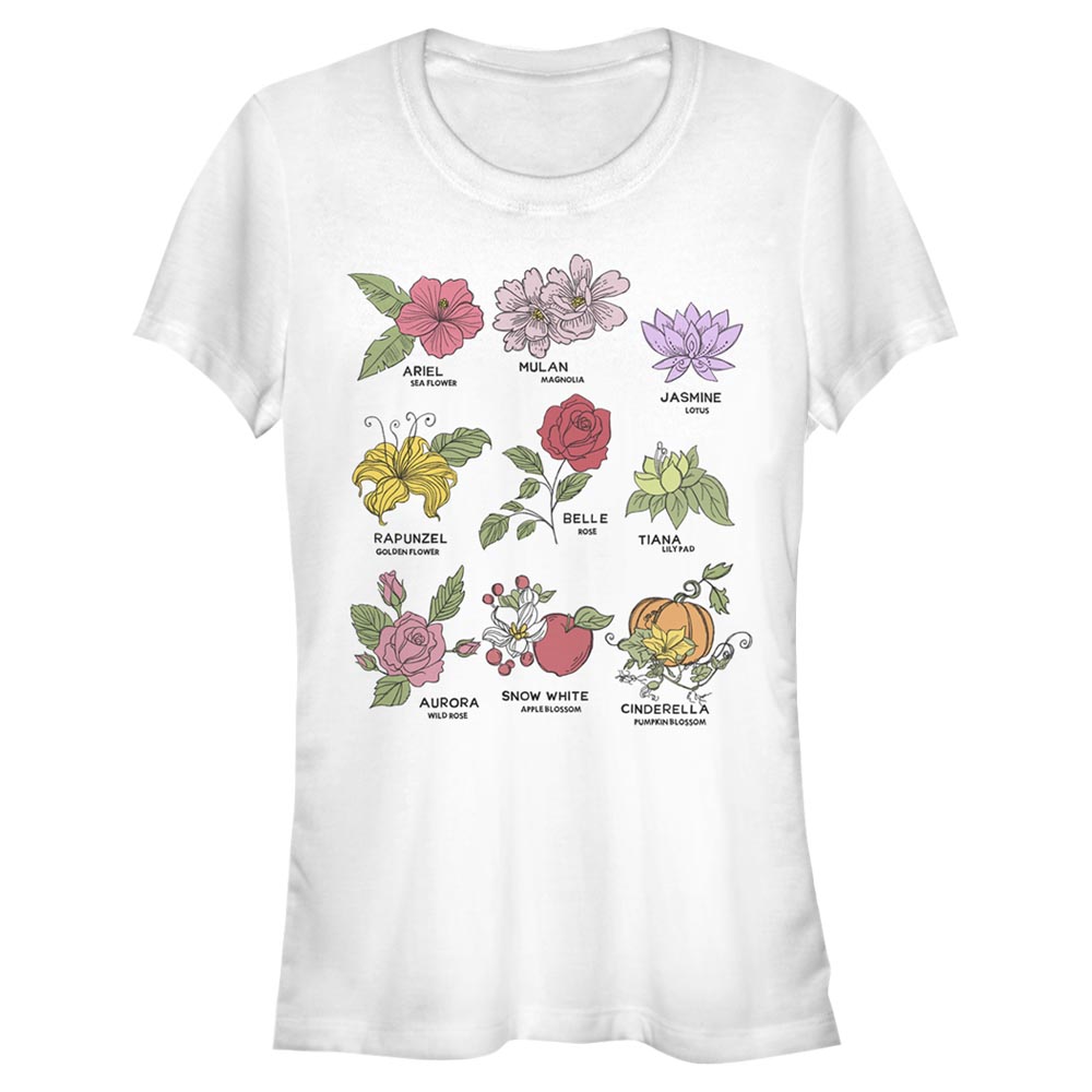 Disney - Princesses Disney - Photo de groupe Princesses Flowers - Femme T-shirt