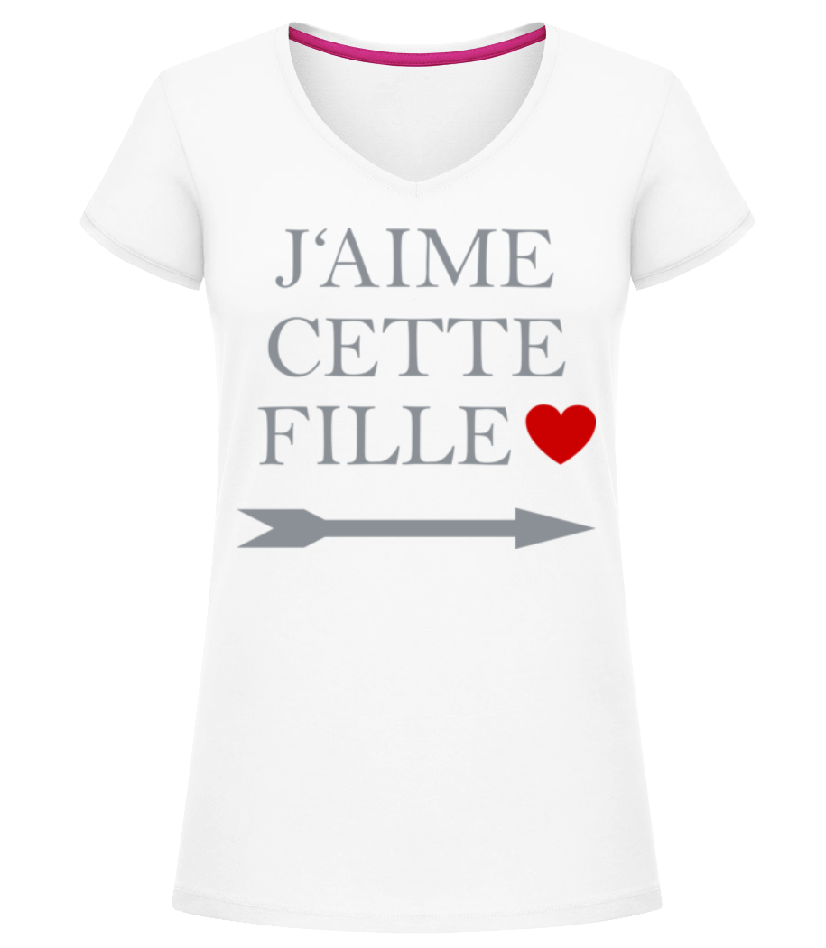 J'Aime Cette Fille · T-shirt col en V Femme