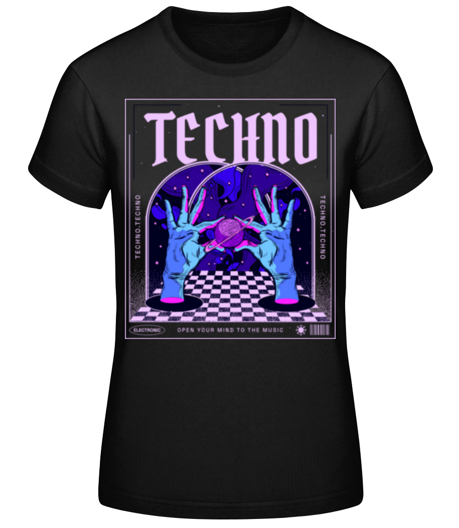 Aperçu: Techno Open Your Mind - T-shirt standard Femme - Noir - Devant