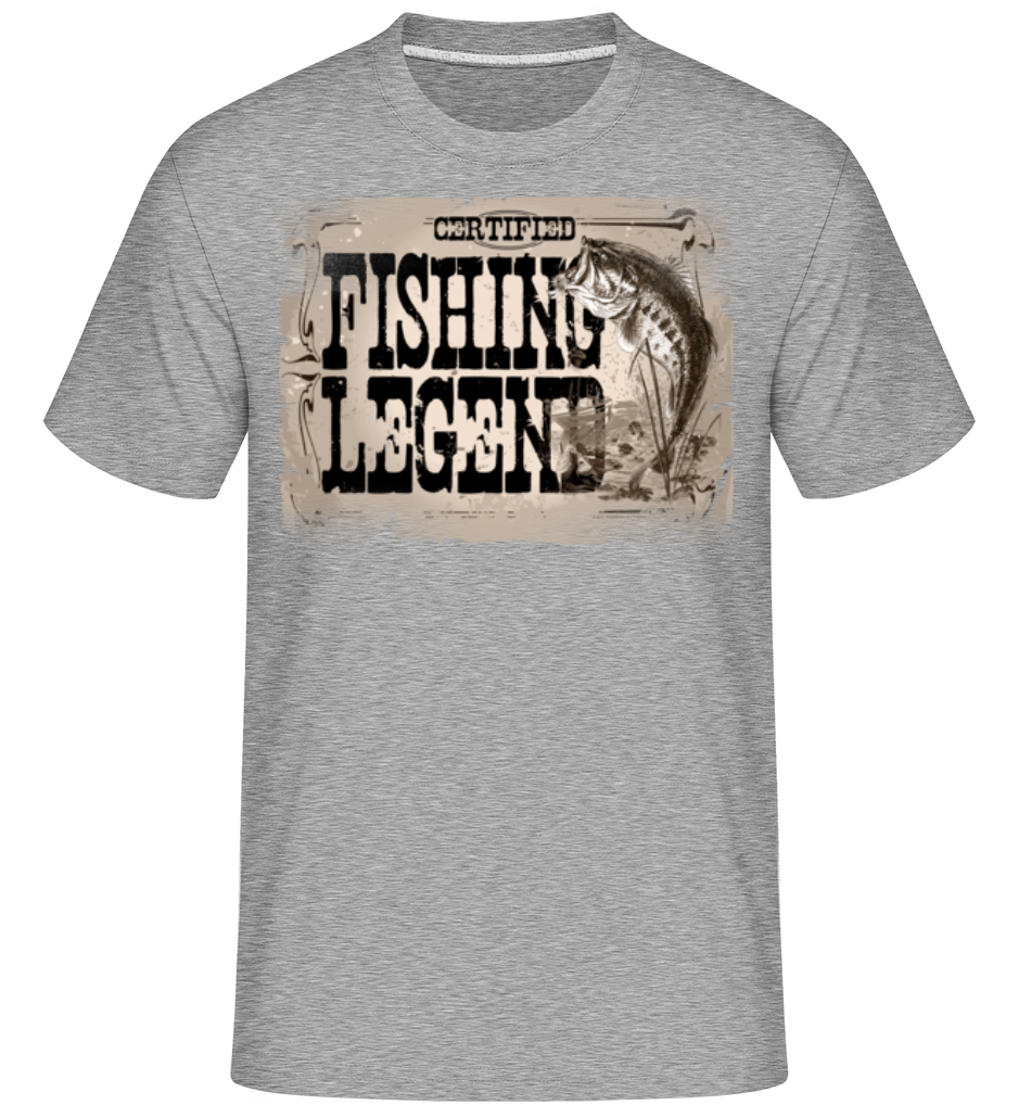 Aperçu: Fishing Legend -  T-Shirt Shirtinator homme - Gris chiné - Devant