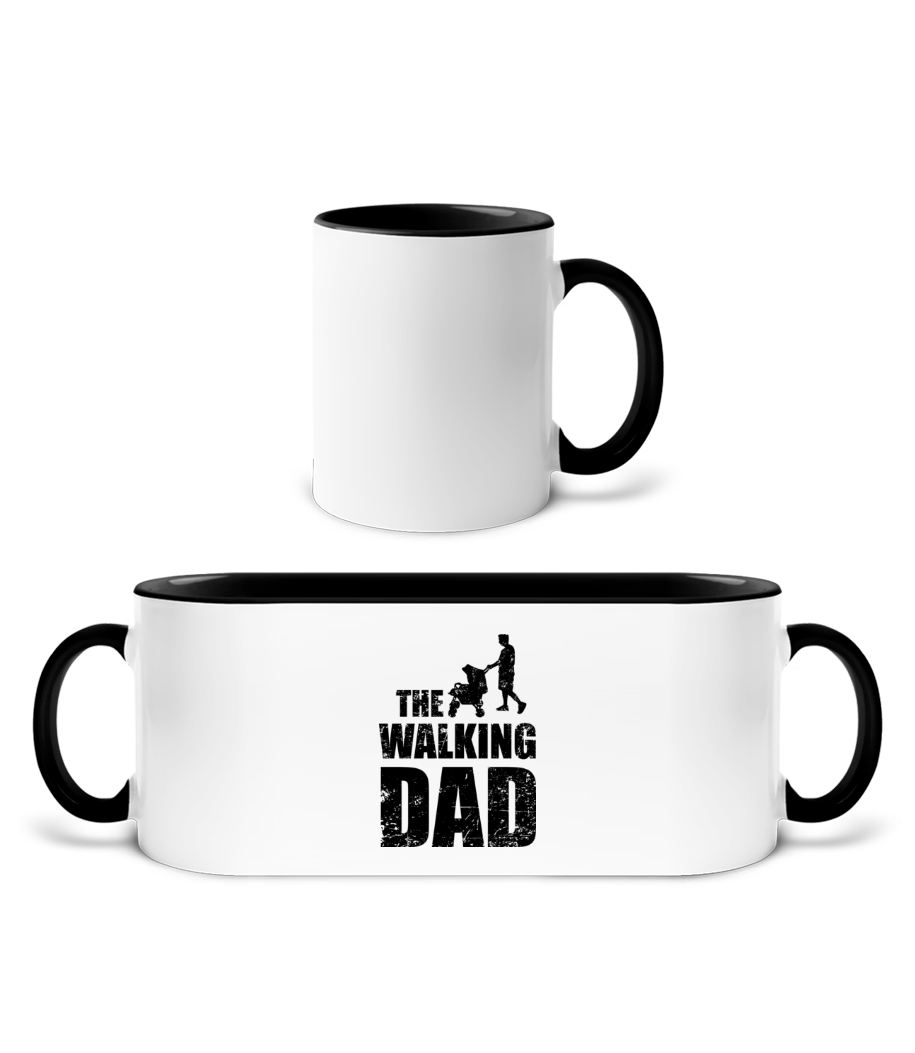 The Walking Dad · Mug bicolore en céramique - intérieur de couleur