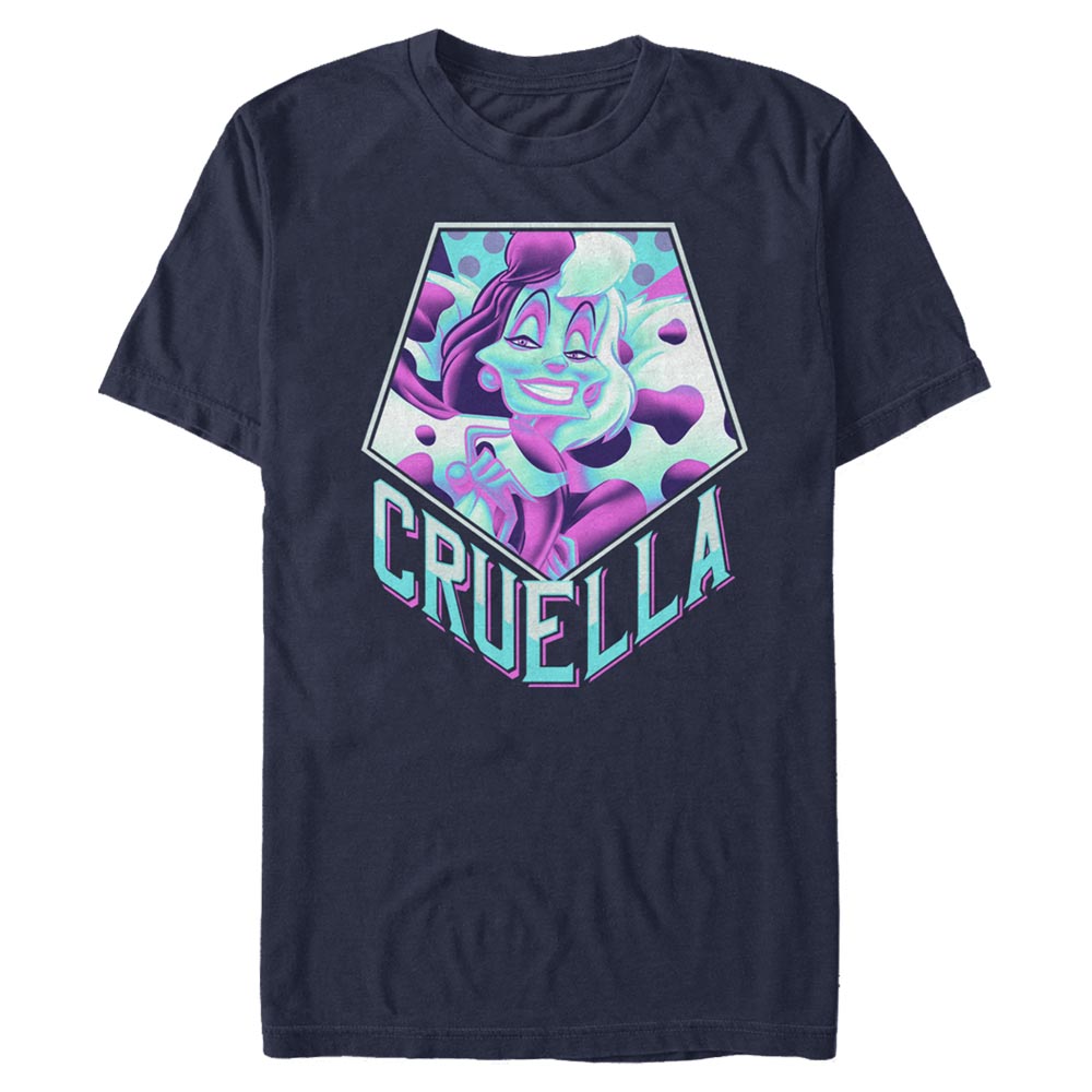 Disney - Les 101 Dalmatiens - Cruella DeVille Pentaneon - Homme T-shirt - Bleu marine - Devant