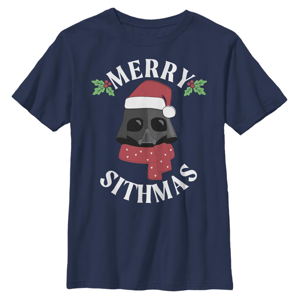 Star Wars - Darth Vader Merry Sithmas - Weihnachten - Kinder T-Shirt - Marine - Vorne