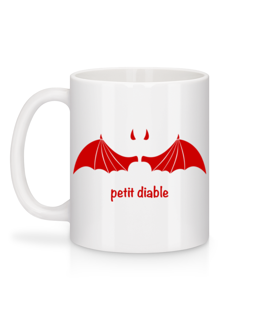 Petit Diable Rouge - Mug en céramique blanc - Blanc - Derrière