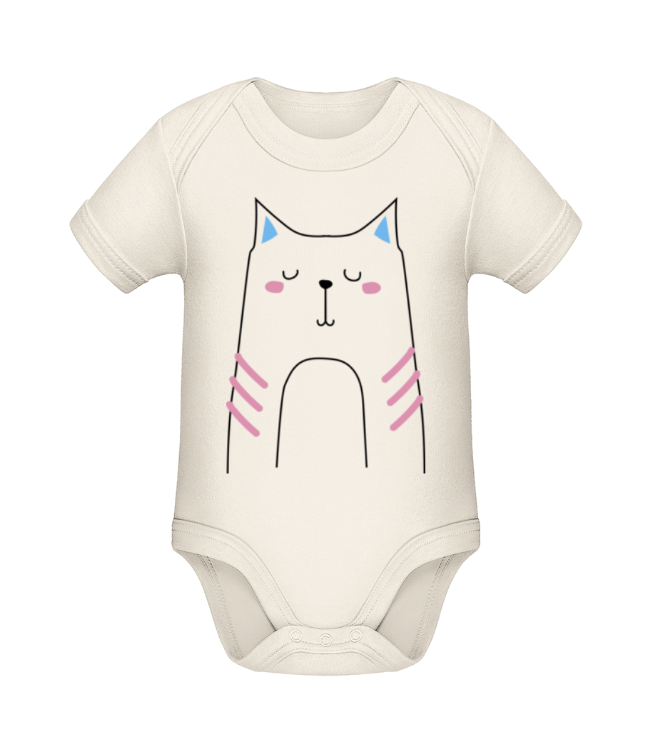 Chat Mignon - Body manches courtes bio - Crème - Devant