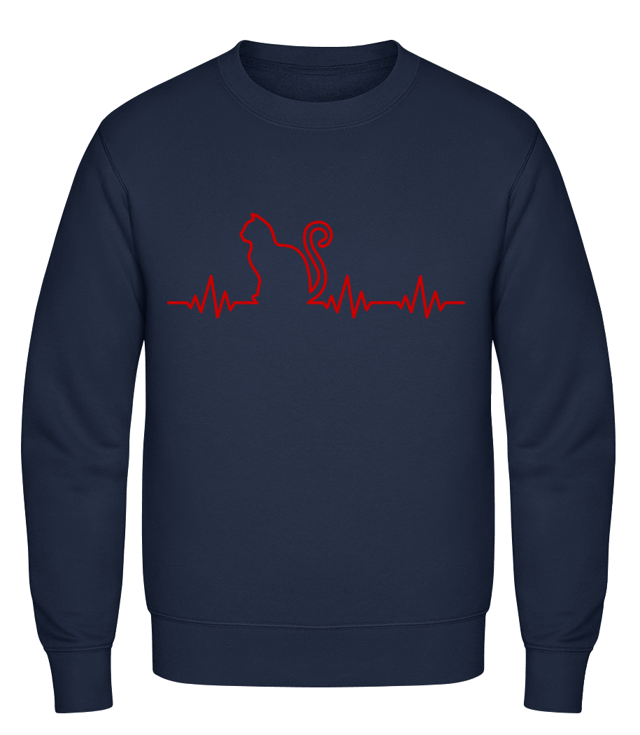 Aperçu: Pulsation Chat - Sweat-shirt classique avec manches set-in - Marine - Vorn
