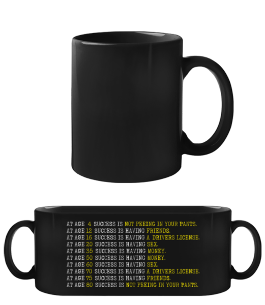 Succes At Any Age - Tasse Noire - Noir - Devant