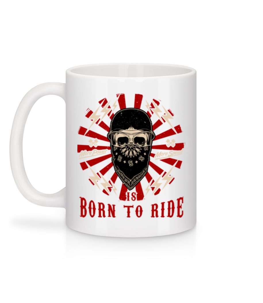 Aperçu: Born To Ride - Mug en céramique blanc - Blanc - Derrière